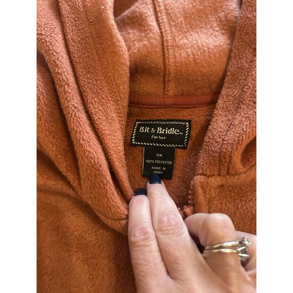 Bit & Bridle Jacket Women's 3X Fleece 1/2 Zip Chore Pullover Cabin Western Rodeo - Picture 8 of 13